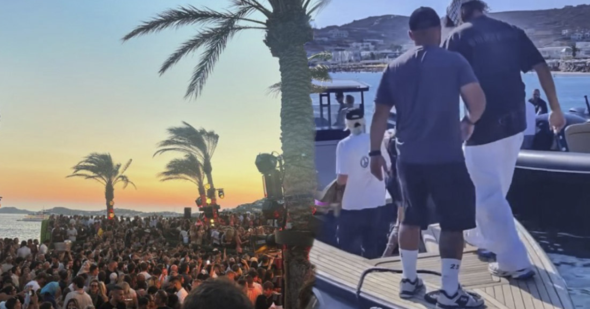 Sunset DJ performance at Scorpios Mykonos summer music program